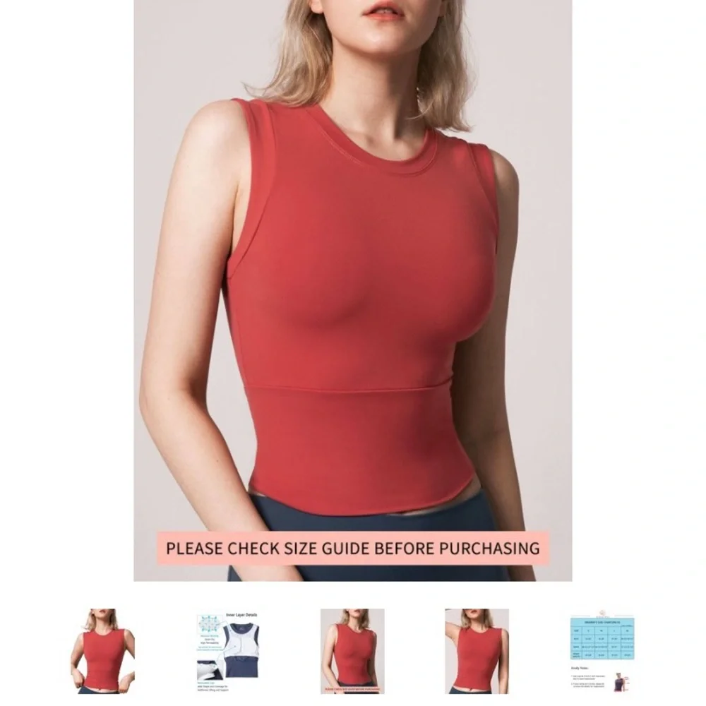 AS ROSE RICH Workout Top. ( Color : Rust) - Picture 9 of 12